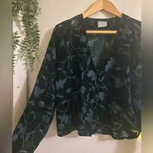 Dark Green cropped button up